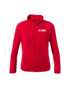 Giacca in micropile RPET con mezza zip e finitura anti-pilling