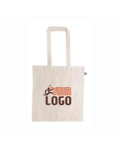 Shopper in cotone Fairtrade con soffietto e manici lunghi