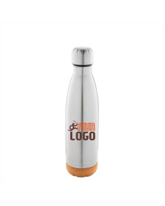 Borraccia 500 ml in acciaio inox a doppia parete con base in sughero