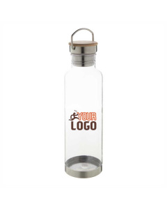 Borraccia 800 ml in Tritan senza BPA con base in acciaio e tappo in bambù