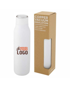 Bottiglia 600 ml con isolamento sottovuoto in rame e anello in metallo