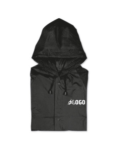 Impermeabile in PVC con cappuccio e bottoni a pressione
