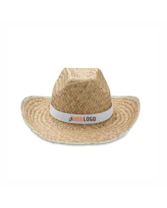 Cappello da cowboy in paglia con fascia personalizzabile