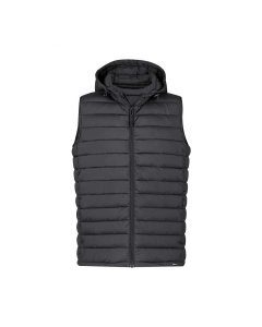Gilet invernale in RPET con tasche e cappuccio
