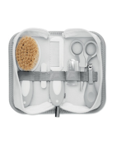 Kit toelettatura bambino 6 accessori in borsa da viaggio