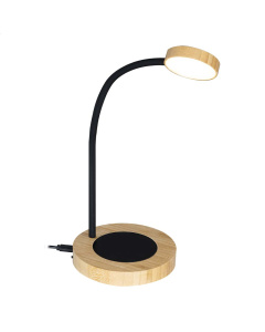 Lampada da tavolo in bambù con scalda tazza integrato