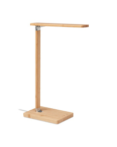 Lampada LED pieghevole in bambù con ricarica wireless
