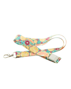 Lanyard in RPET con moschettone e fibbia di sicurezza in plastica di paglia di grano