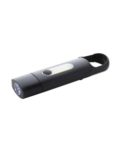 Mini torcia in ABS riciclato con LED COB e moschettone