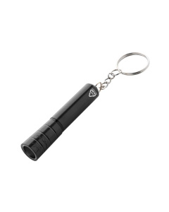Mini torcia LED in plastica ABS riciclata con portachiavi in metallo
