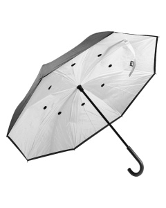 Ombrello antivento manuale in RPET con manico gommato