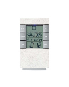 Orologio digitale e stazione meteorologica in paglia di grano