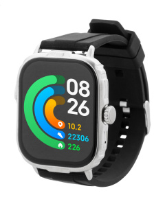 Orologio smart in metallo con schermo touch