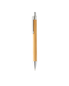 Penna a sfera in bambù con finiture cromate
