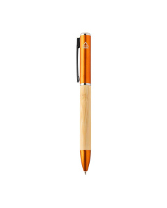Penna a sfera in bambù e plastica ABS riciclata con torcia LED