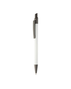 Penna con fusto gommato in alluminio riciclato e clip diagonale