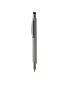 Penna touch screen gommata in alluminio e refill blu