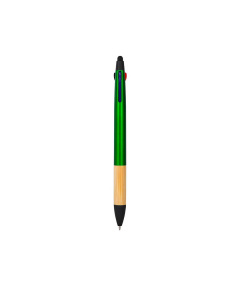 Penna a 3 colori con touch screen in plastica e bambù