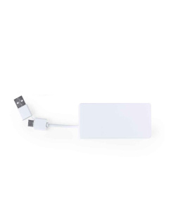 Porta usb bianca rettangolare in ABS riciclato