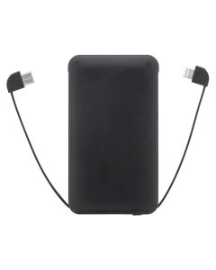 Power bank in ABS riciclato 5000 mAh con cavi integrati