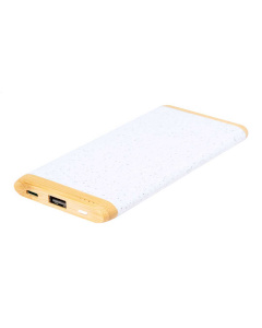 Power bank rettangolare in bambù e fibra di grano