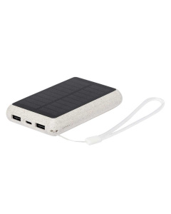 Power bank solare in plastica ecologica di paglia di grano, 5000 mAh
