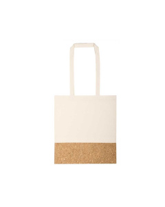 Shopper in cotone e sughero con logo