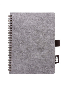Quaderno a spirale a6 in feltro rpet con carta riciclata