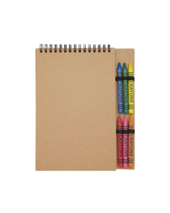 Quaderno A5 a spirale Arcobaleno con set di pastelli