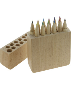 Set di matite colorate in astuccio in legno