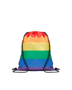 Zainetti a sacca in Rpet con fantasia arcobaleno