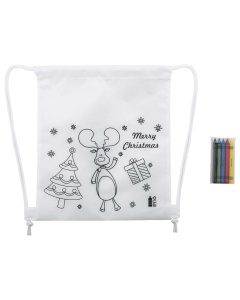 Sacca natalizia da colorare in RPET con 5 pastelli