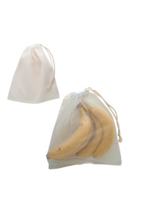 Sacchetto riutilizzabile in cotone e rete | 29 x 30 cm