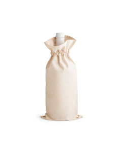 Sacchetto portabottiglie in cotone con coulisse