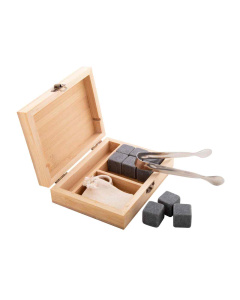 Set di cubetti ghiaccio in pietra in confezione di bambù