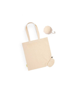 Borsa pieghevole in cotone organico con manici lunghi | 120 g