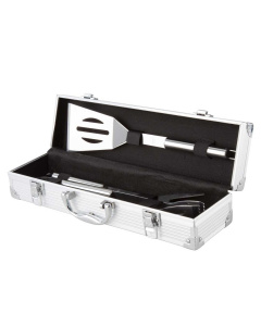 Set BBQ in acciaio inox con valigetta