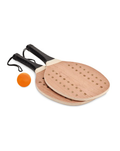 Set beach tennis in legno con sacca in cotone