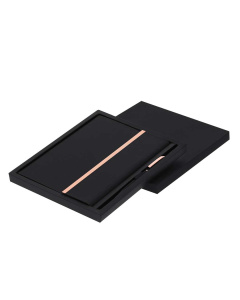 Set blocco note e penna in Pu e Alluminio Riciclato