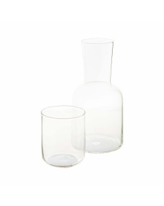 Set caraffa e bicchiere in vetro da 800 ml e 300 ml