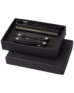 Set con coltello multifunzione e torcia a LED