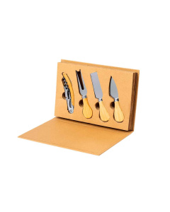 Set formaggi e cavatappi in bambù