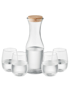 Set in vetro riciclato con caraffa e 4 bicchieri