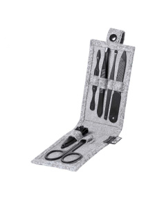 Set manicure 6 pezzi con astuccio in feltro RPET