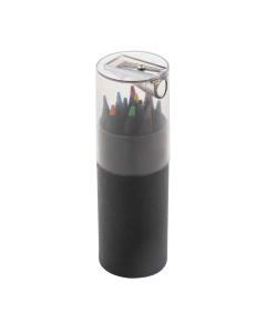 Set matite nere in legno con astuccio e temperamatite
