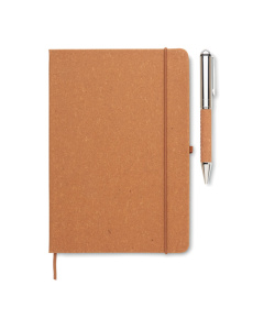 Set notebook A5 in pelle riciclata con penna twist