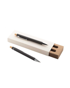 Set penna e portamina in alluminio riciclato