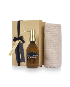 Set regalo Happy Home con sapone e asciugamano bio