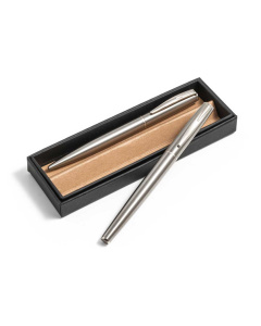 Set roller e penna a sfera in acciaio inox riciclato