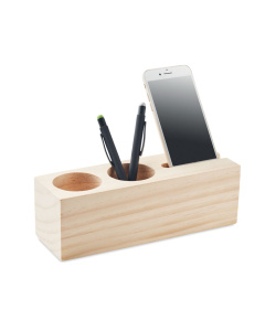 Set scrivania in legno con piantina di trifoglio